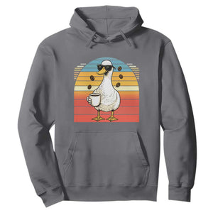Funny Duck Drinking Hoodie Coffee Lover Gift TS12 Charcoal Print Your Wear