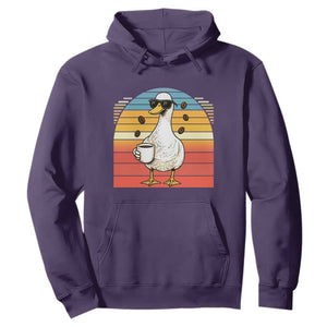 Funny Duck Drinking Hoodie Coffee Lover Gift TS12 Purple Print Your Wear