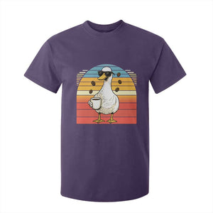Funny Duck Drinking T Shirt For Kid Coffee Lover Gift TS12 Purple Print Your Wear