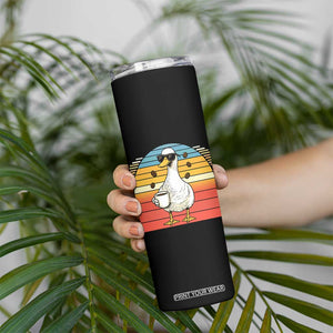 Funny Duck Drinking Skinny Tumbler Coffee Lover Gift TS12 Print Your Wear