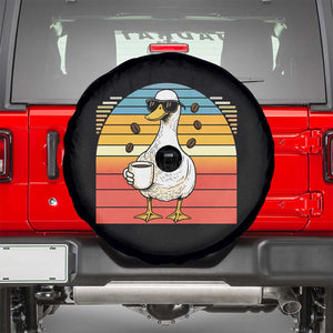 Funny Duck Drinking Spare Tire Cover Coffee Lover Gift TS12 Black Print Your Wear