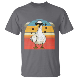 Funny Duck Drinking T Shirt Coffee Lover Gift TS12 Charcoal Print Your Wear