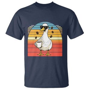 Funny Duck Drinking T Shirt Coffee Lover Gift TS12 Navy Print Your Wear