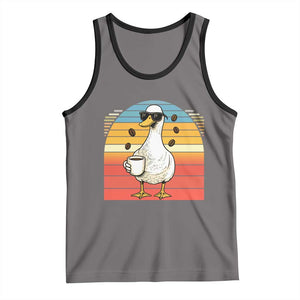 Funny Duck Drinking Tank Top Coffee Lover Gift TS12 Deep Heather Black Print Your Wear