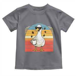 Funny Duck Drinking Toddler T Shirt Coffee Lover Gift TS12 Charcoal Print Your Wear