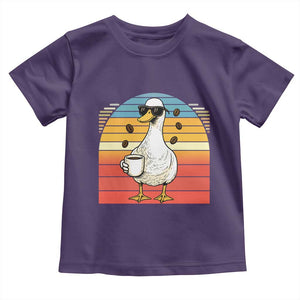 Funny Duck Drinking Toddler T Shirt Coffee Lover Gift TS12 Purple Print Your Wear