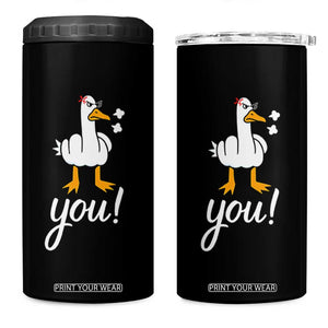 Funny Sarcastic Duck You 4 in 1 Can Cooler Tumbler Farm Animal Gift TS12 One Size: 16 oz Black Print Your Wear
