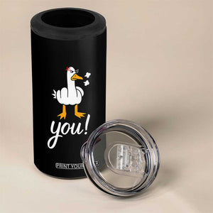 Funny Sarcastic Duck You 4 in 1 Can Cooler Tumbler Farm Animal Gift TS12 Print Your Wear