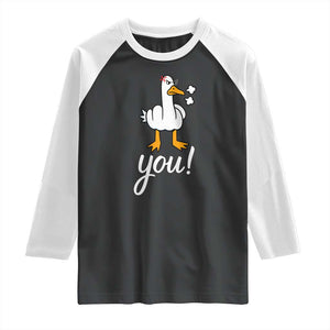 Funny Sarcastic Duck You Raglan Shirt Farm Animal Gift TS12 Black White Print Your Wear