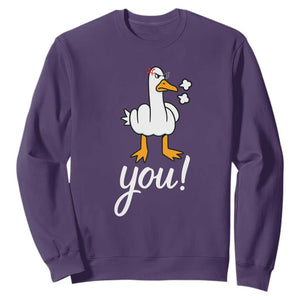 Funny Sarcastic Duck You Sweatshirt Farm Animal Gift TS12 Purple Print Your Wear