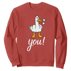 Funny Sarcastic Duck You Sweatshirt Farm Animal Gift TS12 Red Print Your Wear