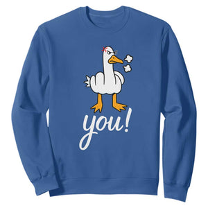 Funny Sarcastic Duck You Sweatshirt Farm Animal Gift TS12 Royal Blue Print Your Wear