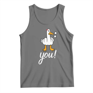 Funny Sarcastic Duck You Tank Top Farm Animal Gift TS12 Black Heather Print Your Wear