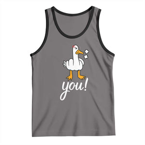 Funny Sarcastic Duck You Tank Top Farm Animal Gift TS12 Deep Heather Black Print Your Wear