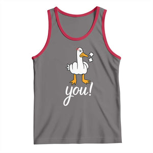 Funny Sarcastic Duck You Tank Top Farm Animal Gift TS12 Deep Heather Red Print Your Wear