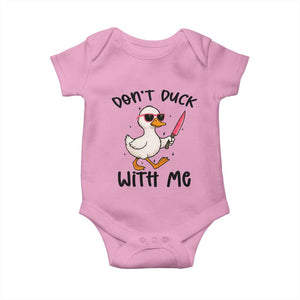 Do Not Duck With Me Baby Onesie Funny Duck Gift TS12 Light Pink Print Your Wear