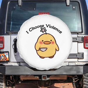 I Choose Violence Spare Tire Cover Funny Duck With Knife Gift TS12 No hole White Print Your Wear