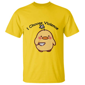 I Choose Violence T Shirt Funny Duck With Knife Gift TS12 Daisy Print Your Wear