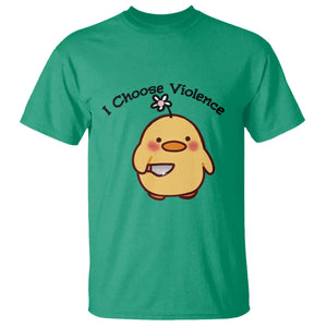 I Choose Violence T Shirt Funny Duck With Knife Gift TS12 Irish Green Print Your Wear