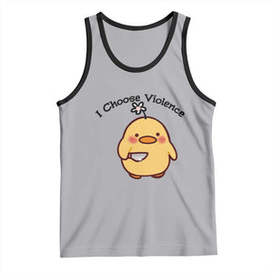 I Choose Violence Tank Top Funny Duck With Knife Gift TS12 Athletic Heather Black Print Your Wear