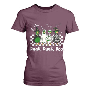 Halloween Duck Duck Boo T Shirt For Women Funny Spooky Gift TS12 Maroon Print Your Wear