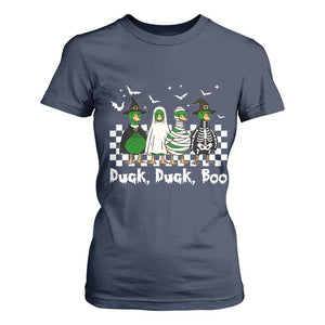 Halloween Duck Duck Boo T Shirt For Women Funny Spooky Gift TS12 Navy Print Your Wear