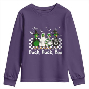 Halloween Duck Duck Boo Youth Sweatshirt Funny Spooky Gift TS12 Purple Print Your Wear