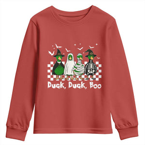 Halloween Duck Duck Boo Youth Sweatshirt Funny Spooky Gift TS12 Red Print Your Wear