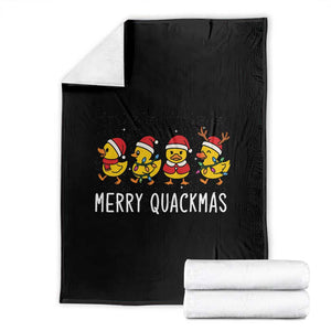 Funny Christmas Duck Throw Blanket Merry Quackmas Gift TS12 Black Print Your Wear