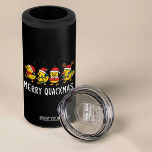 Funny Christmas Duck 4 in 1 Can Cooler Tumbler Merry Quackmas Gift TS12 Print Your Wear