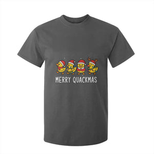 Funny Christmas Duck T Shirt For Kid Merry Quackmas Gift TS12 Dark Heather Print Your Wear
