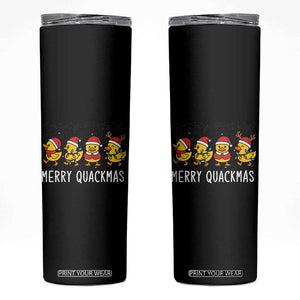 Funny Christmas Duck Skinny Tumbler Merry Quackmas Gift TS12 Black Print Your Wear