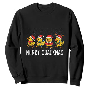 Funny Christmas Duck Sweatshirt Merry Quackmas Gift TS12 Black Print Your Wear