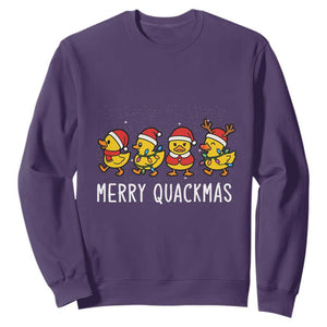 Funny Christmas Duck Sweatshirt Merry Quackmas Gift TS12 Purple Print Your Wear