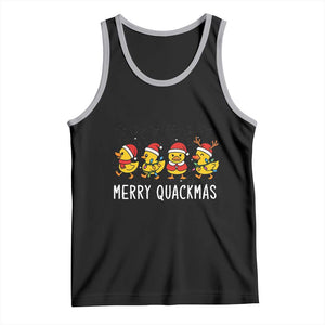 Funny Christmas Duck Tank Top Merry Quackmas Gift TS12 Black Athletic Heather Print Your Wear