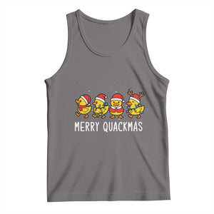 Funny Christmas Duck Tank Top Merry Quackmas Gift TS12 Deep Heather Print Your Wear