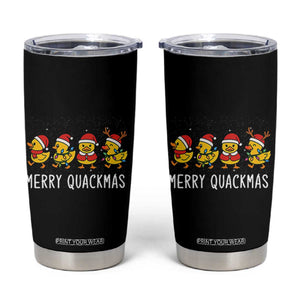 Funny Christmas Duck Tumbler Cup Merry Quackmas Gift TS12 Black Print Your Wear
