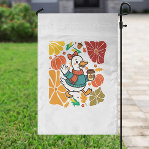 Thanksgiving Duck Lover Gift Garden Flag Cute Duck Drinking Coffee TS12 Print Your Wear