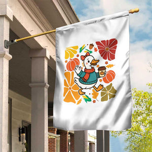 Thanksgiving Duck Lover Gift Garden Flag Cute Duck Drinking Coffee TS12 Print Your Wear