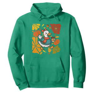 Thanksgiving Duck Lover Gift Hoodie Cute Duck Drinking Coffee TS12 Irish Green Print Your Wear