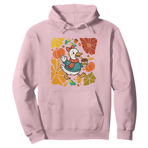 Thanksgiving Duck Lover Gift Hoodie Cute Duck Drinking Coffee TS12 Light Pink Print Your Wear
