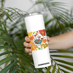 Thanksgiving Duck Lover Gift Skinny Tumbler Cute Duck Drinking Coffee TS12 Print Your Wear