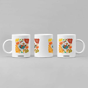Thanksgiving Duck Lover Gift Coffee Mug Cute Duck Drinking Coffee TS12 Print Your Wear