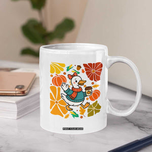 Thanksgiving Duck Lover Gift Coffee Mug Cute Duck Drinking Coffee TS12 Print Your Wear
