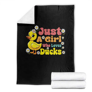 Duck Lover Gift Throw Blanket Just A Girl Who Loves Ducks TS12 Black Print Your Wear
