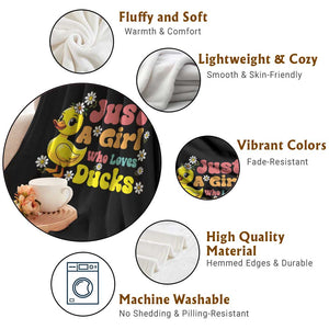 Duck Lover Gift Throw Blanket Just A Girl Who Loves Ducks TS12 Print Your Wear