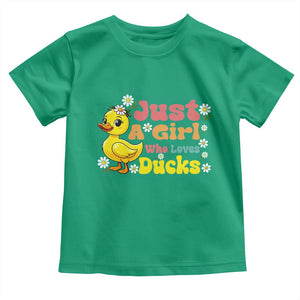 Duck Lover Gift Toddler T Shirt Just A Girl Who Loves Ducks TS12 Irish Green Print Your Wear