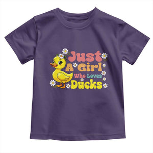 Duck Lover Gift Toddler T Shirt Just A Girl Who Loves Ducks TS12 Purple Print Your Wear