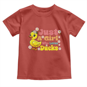 Duck Lover Gift Toddler T Shirt Just A Girl Who Loves Ducks TS12 Red Print Your Wear