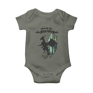 Home Of The Jersey Devil Baby Onesie Cryptid Gift TS12 Military Green Print Your Wear